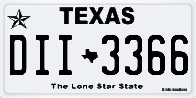 TX license plate DII3366