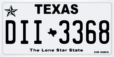 TX license plate DII3368
