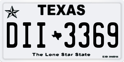 TX license plate DII3369