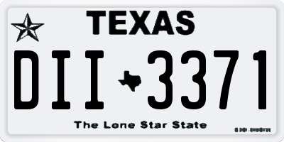 TX license plate DII3371