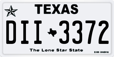 TX license plate DII3372