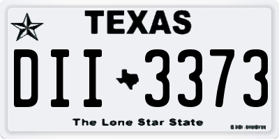 TX license plate DII3373