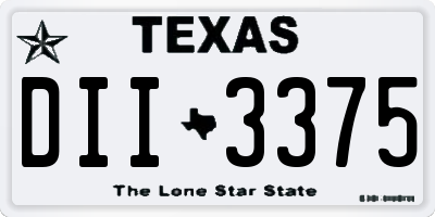 TX license plate DII3375