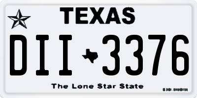 TX license plate DII3376