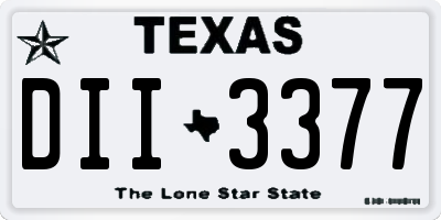 TX license plate DII3377