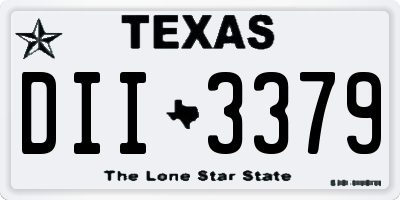 TX license plate DII3379