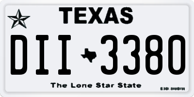 TX license plate DII3380