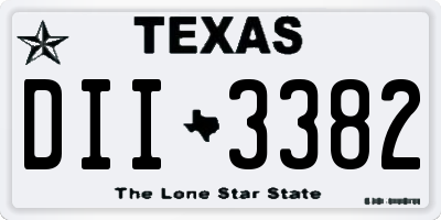 TX license plate DII3382