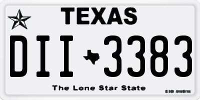TX license plate DII3383