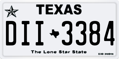 TX license plate DII3384