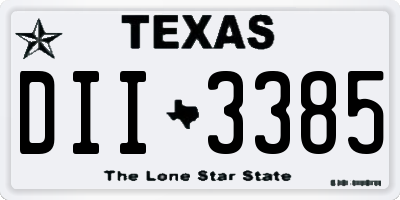 TX license plate DII3385