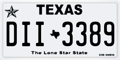 TX license plate DII3389