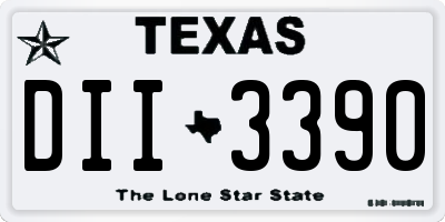 TX license plate DII3390