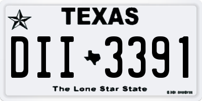 TX license plate DII3391