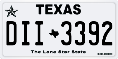 TX license plate DII3392