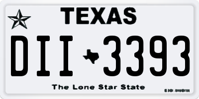 TX license plate DII3393