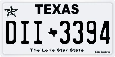 TX license plate DII3394