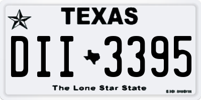 TX license plate DII3395