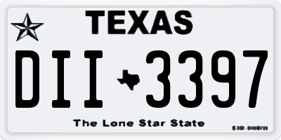 TX license plate DII3397