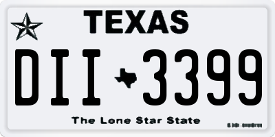 TX license plate DII3399