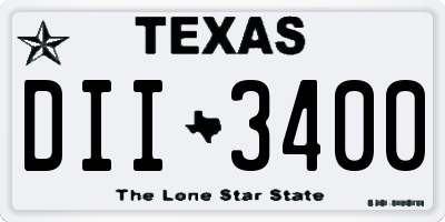TX license plate DII3400