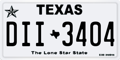 TX license plate DII3404