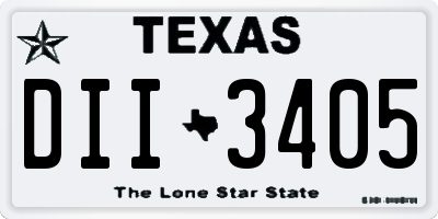 TX license plate DII3405