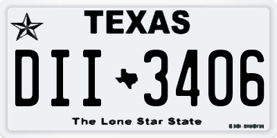 TX license plate DII3406