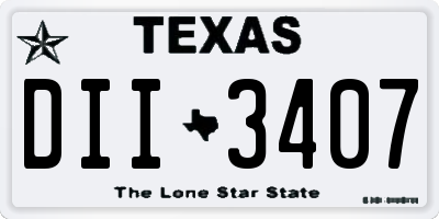 TX license plate DII3407