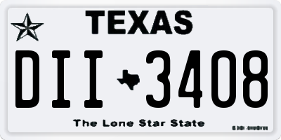 TX license plate DII3408