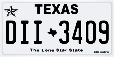 TX license plate DII3409
