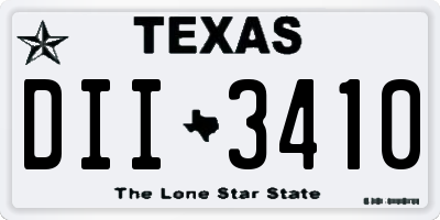 TX license plate DII3410