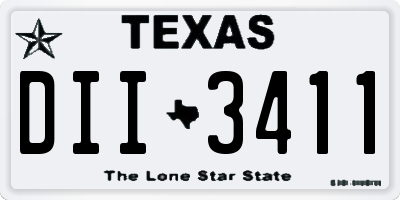 TX license plate DII3411