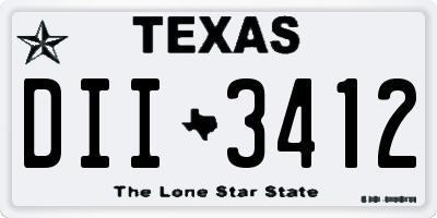 TX license plate DII3412