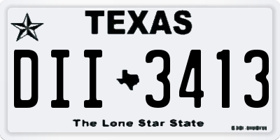 TX license plate DII3413