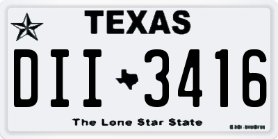 TX license plate DII3416