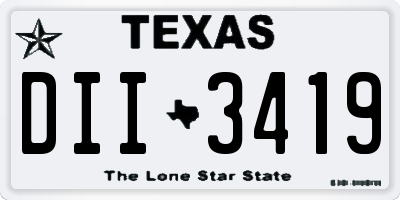 TX license plate DII3419