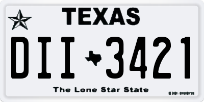 TX license plate DII3421