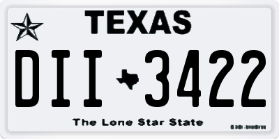 TX license plate DII3422
