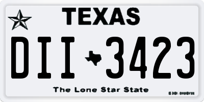 TX license plate DII3423