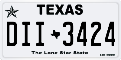 TX license plate DII3424