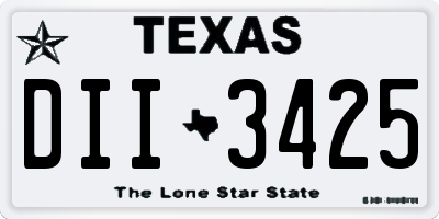 TX license plate DII3425