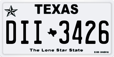 TX license plate DII3426