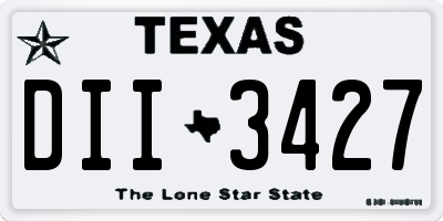 TX license plate DII3427