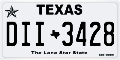 TX license plate DII3428