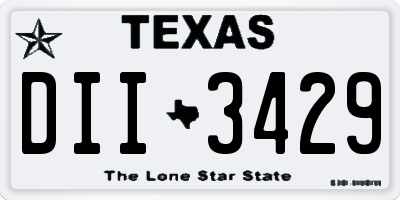 TX license plate DII3429