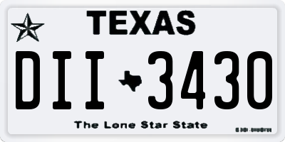 TX license plate DII3430