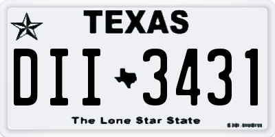 TX license plate DII3431