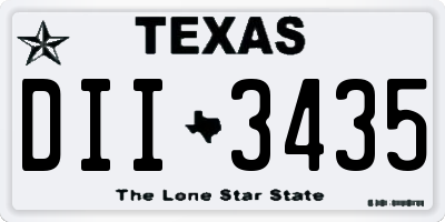 TX license plate DII3435