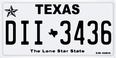 TX license plate DII3436